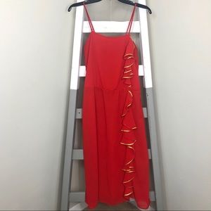 VICKY VAUGHN Dress Vintage Ruffle Spaghetti Strap